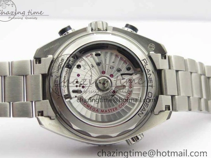 0120 FastDry Planet Ocean Master Chrono SS OM 1:1 Best Edition Black Dial On SS Bracelet A9900 V 8112